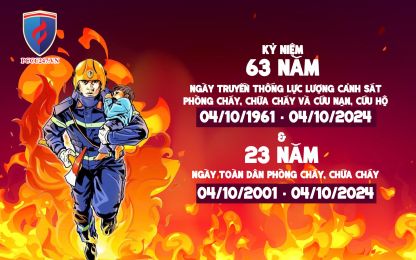  Kỷ niệm 63 năm Ngày truyền thống lực lượng Cảnh sát PCCC và CNCH (04/10/1961 - 04/10/2024) và hưởng ứng 23 năm “Ngày toàn dân PCCC”