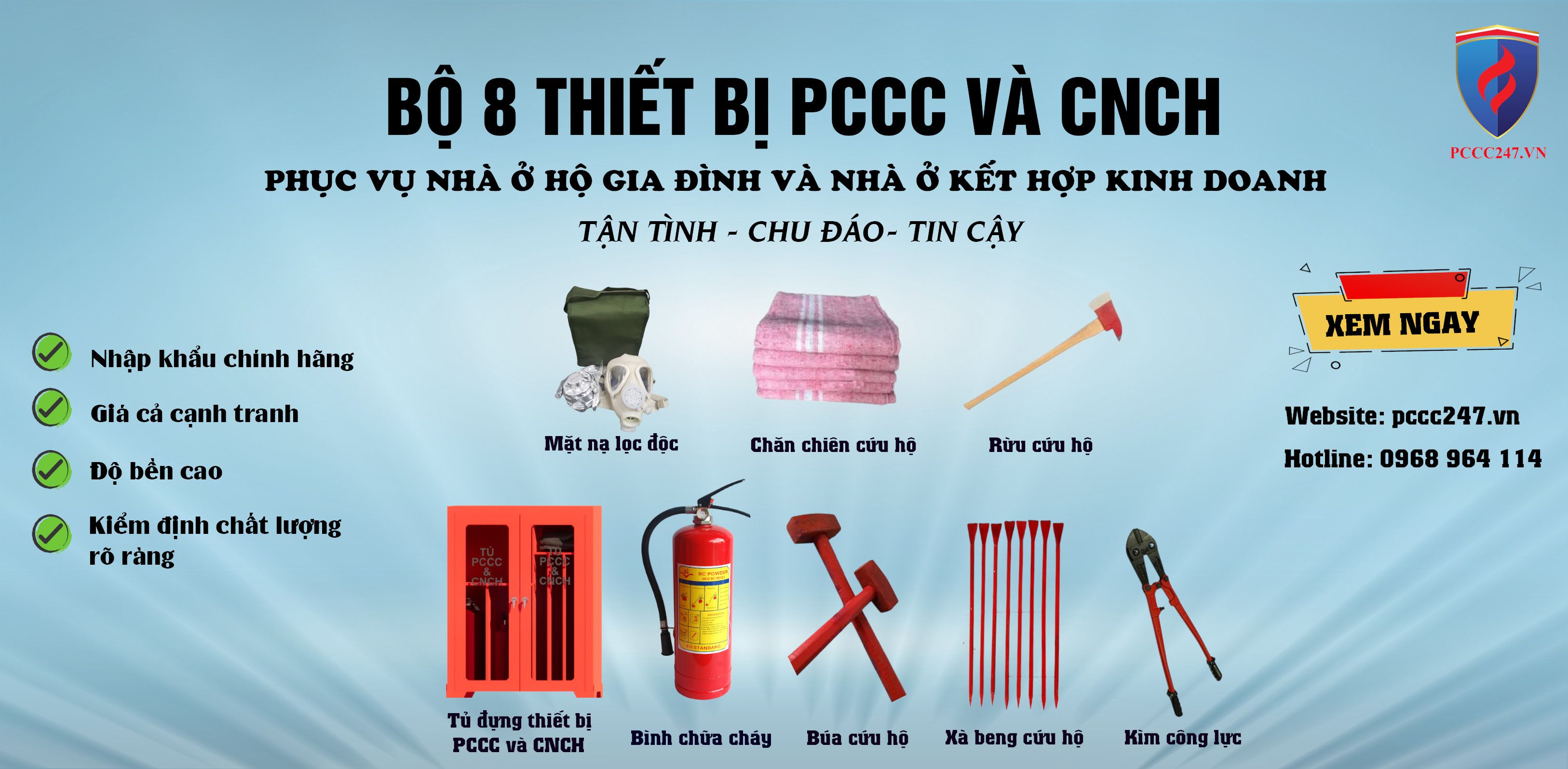 8 thiết bị pccc và cnch nhà ở hộ gia đình và nhà ở kết hợp kinh doanh cần có 