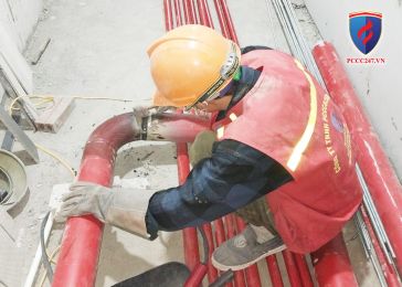 Thi công hệ thống PCCC tại Trường THCS Định Công